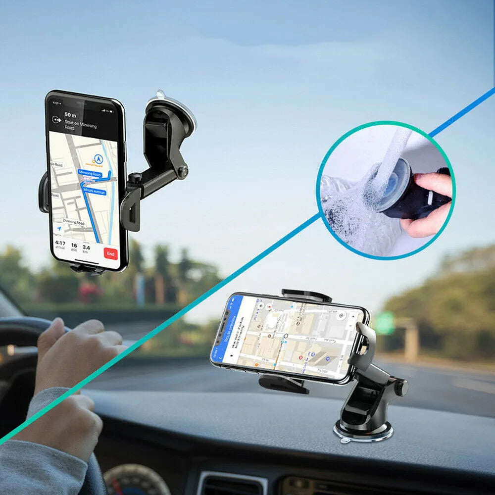 Support Téléphone Voiture 360° - Ventouse et Bras Rétractable