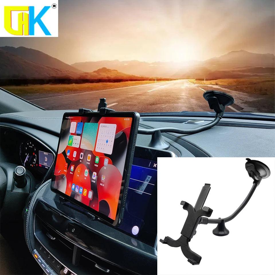 Support tablette voiture à bras long avec ventouse – 7–13 pouces (iPad Pro/Air, Xiaomi)