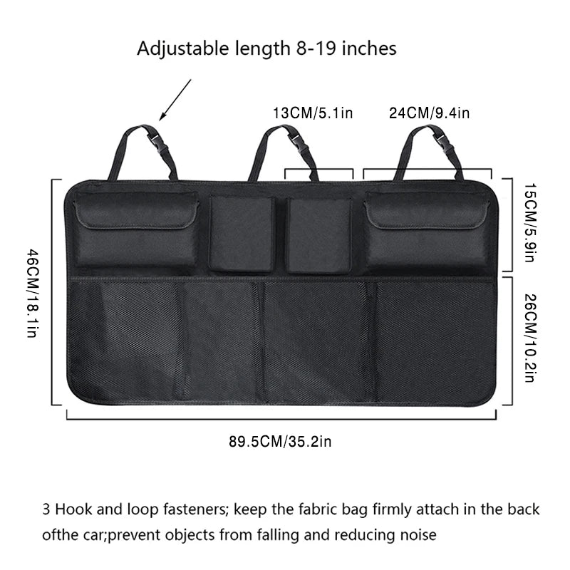 Sac de rangement suspendu universel pour voiture – grande capacité, Oxford étanche, multi-poches