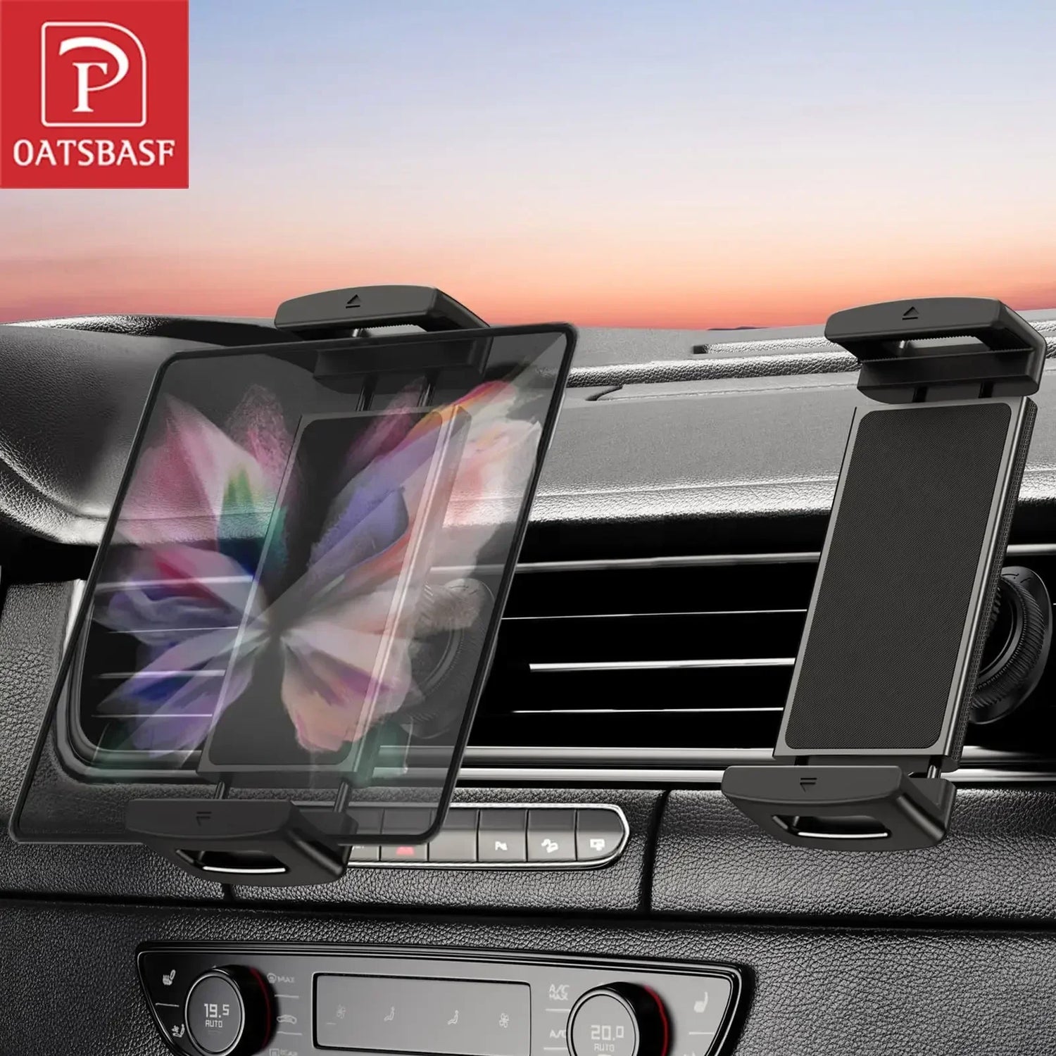 Support voiture téléphone 360° sur grille d'aération – 4,7–12,9 pouces – iPhone/Tablette/Samsung Z Fold