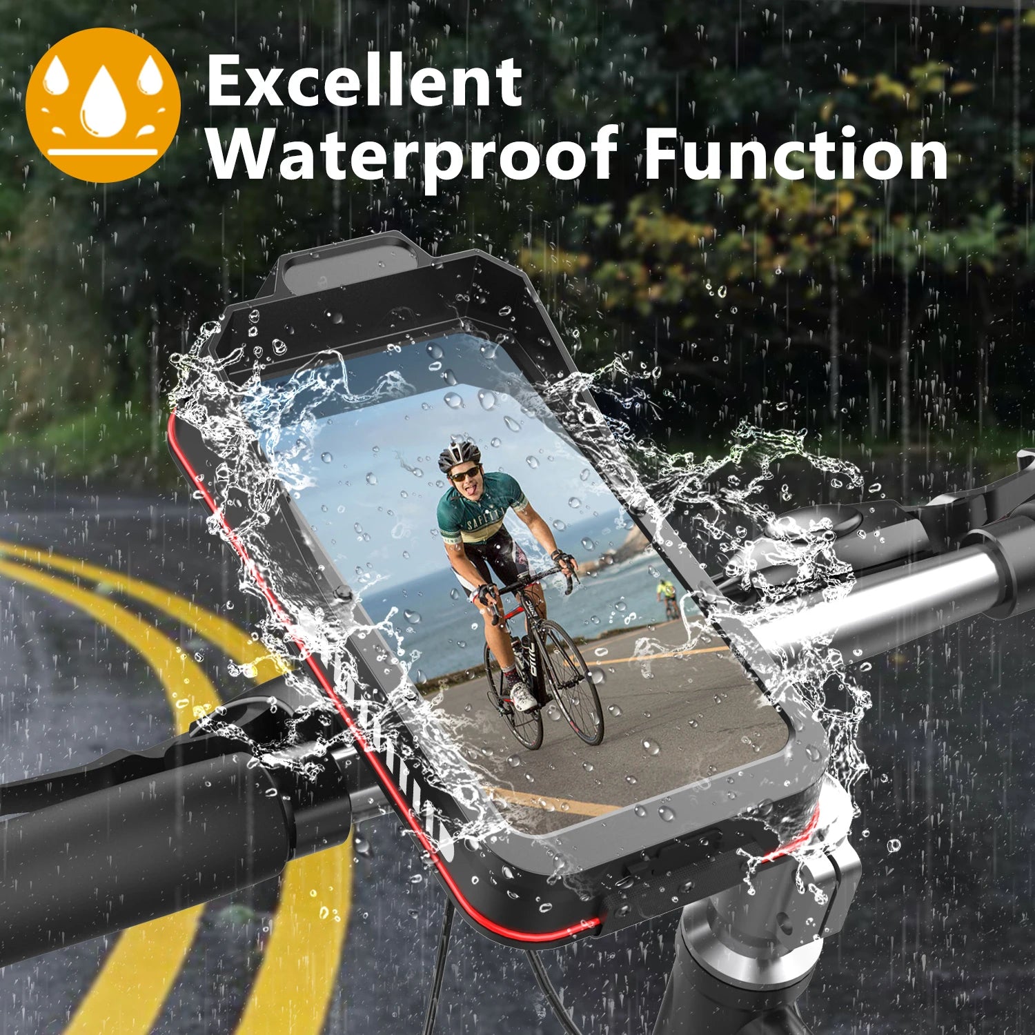 Support Téléphone Étanche Universel à Serrage Rapide – Guidon Moto/Vélo/Scooter, 4.7-7.0 pouces