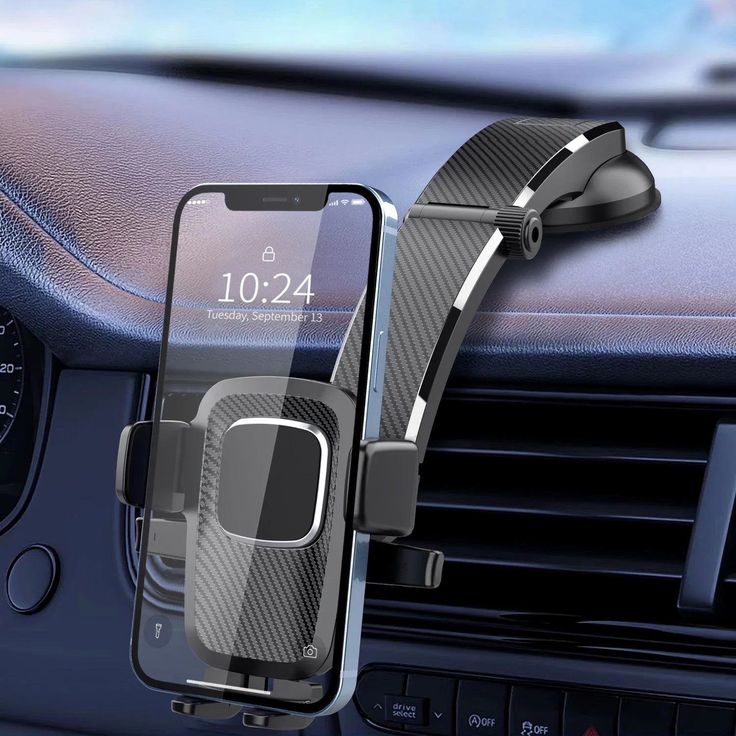 Support de téléphone auto pour pare-brise et tableau de bord – 4,7–7 pouces