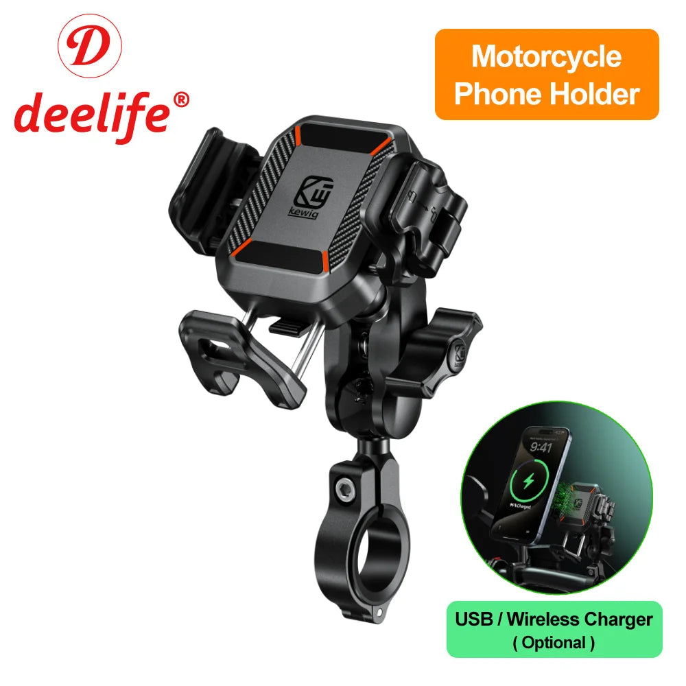 Support Téléphone Moto Deelife – Charge Sans Fil et Anti-Vibration