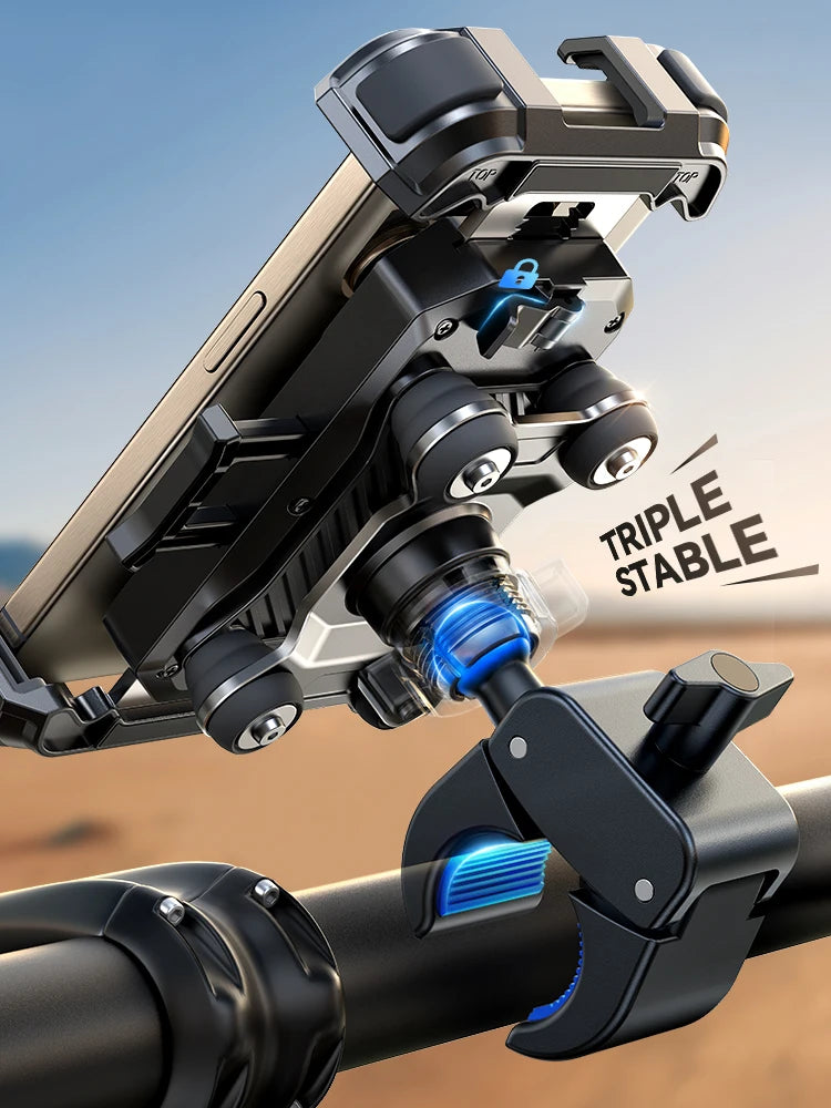 Support Téléphone Moto Anti-Vibration – Guidon 4,7–7 pouces