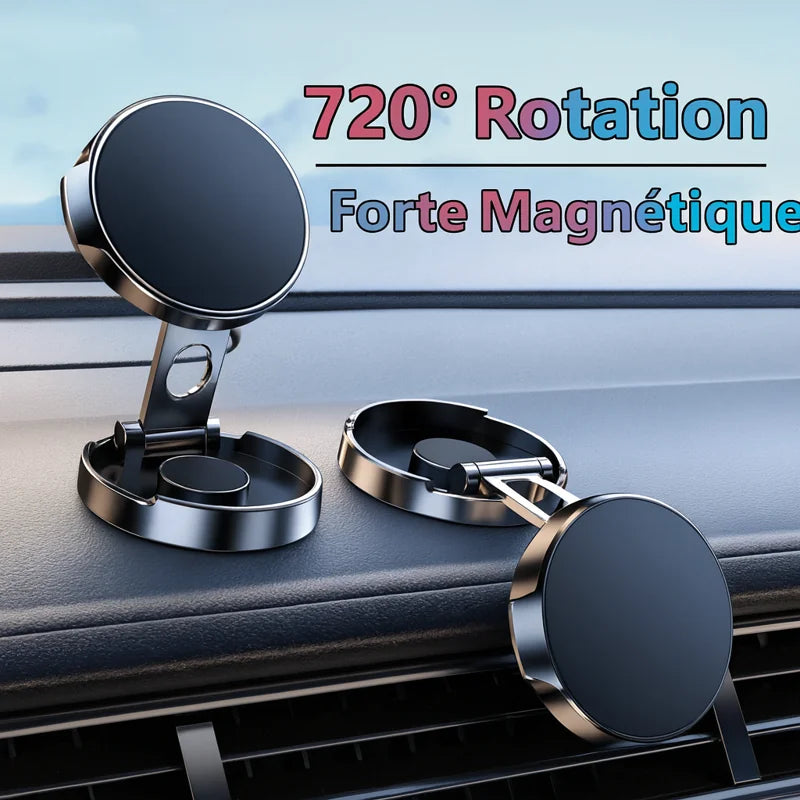 Support Magnétique Voiture Téléphone 720° Pivotant Universel