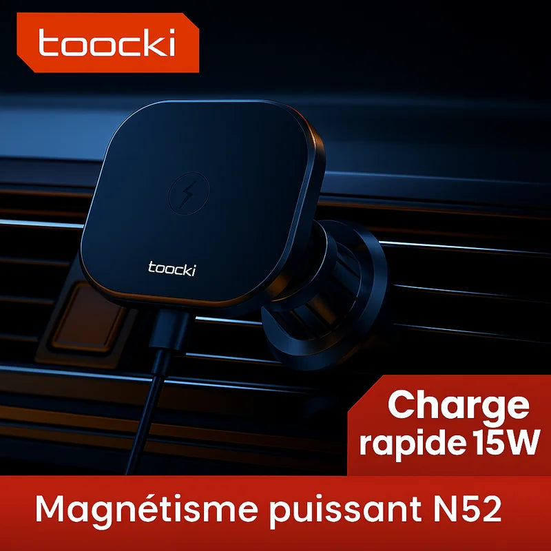 Chargeur sans fil magnétique auto 15W – Support à sortie d’air pour iPhone 15/14/13/12 Pro Max